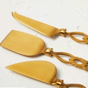 3pc Metal Cheese Utensil Set Gold - Opalhouse